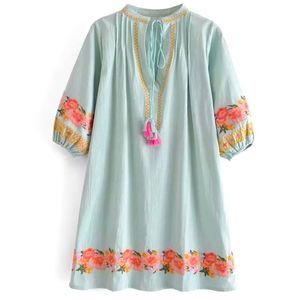 NEW! GORGEOUS BOUTIQUE EMBROIDERED BOHEMIAN GYPSY TASSEL TUNIC/DRESS-LARGE!